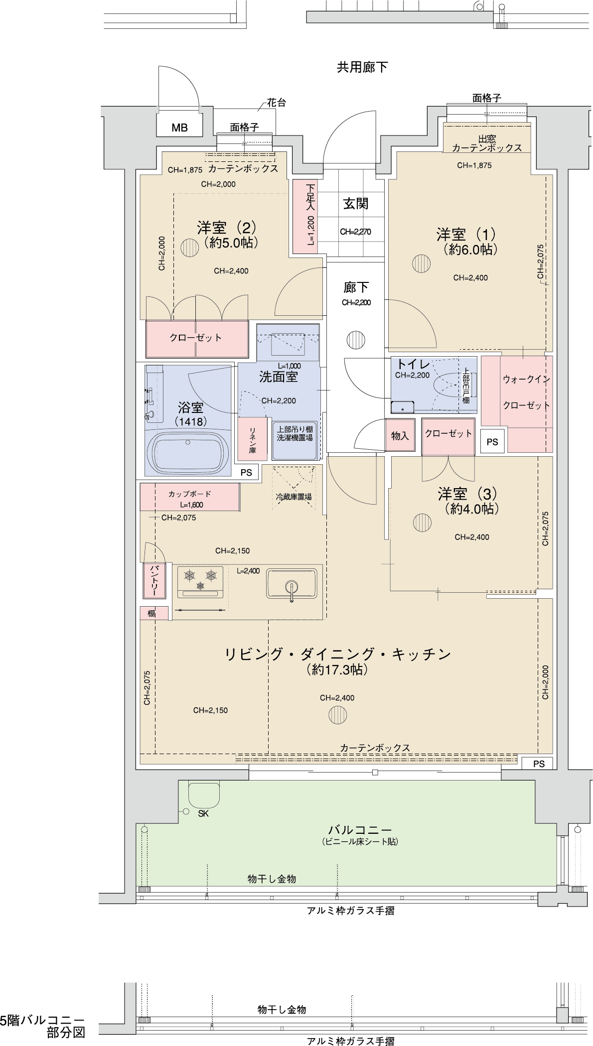 B Typeの間取り図