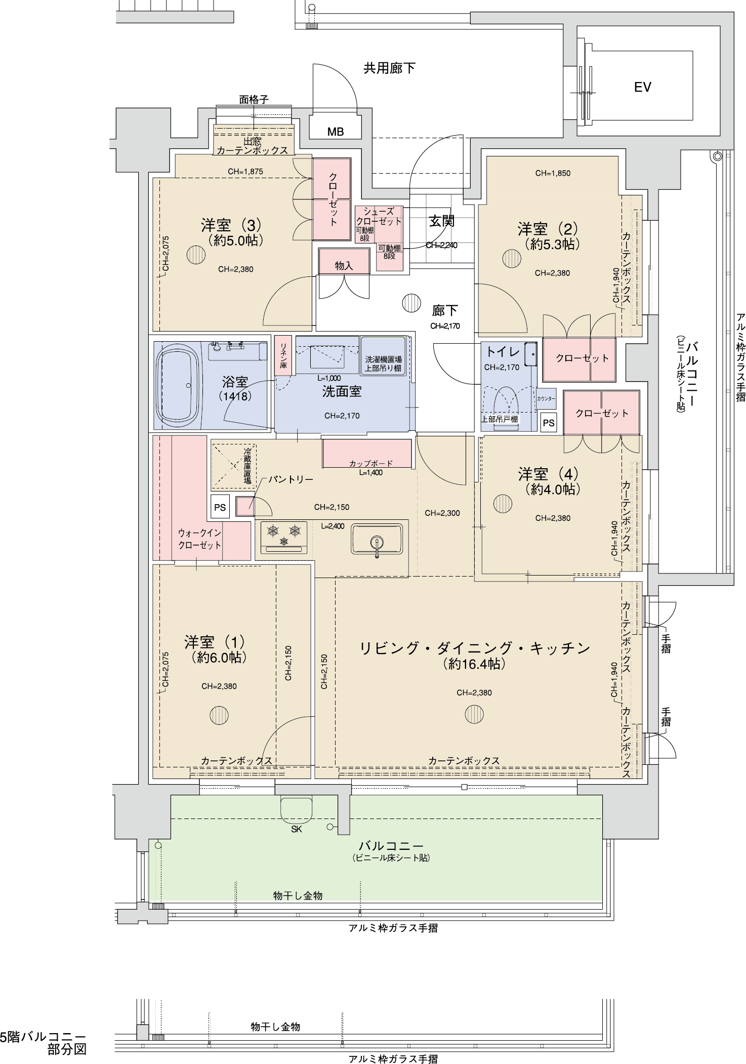 D Typeの間取り図